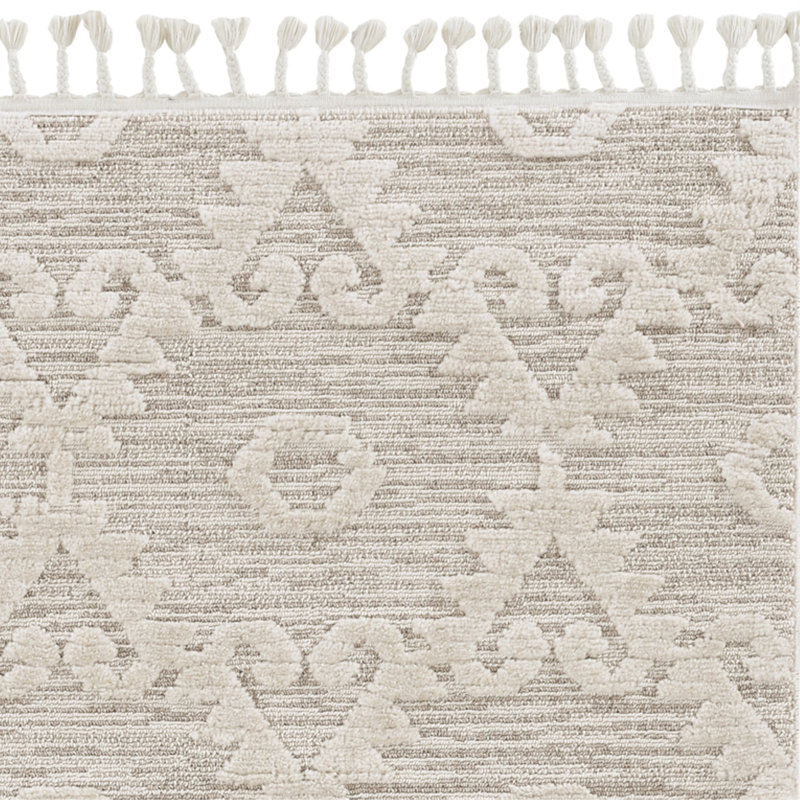 Geometric Tufted Ivory/Beige Area Rug