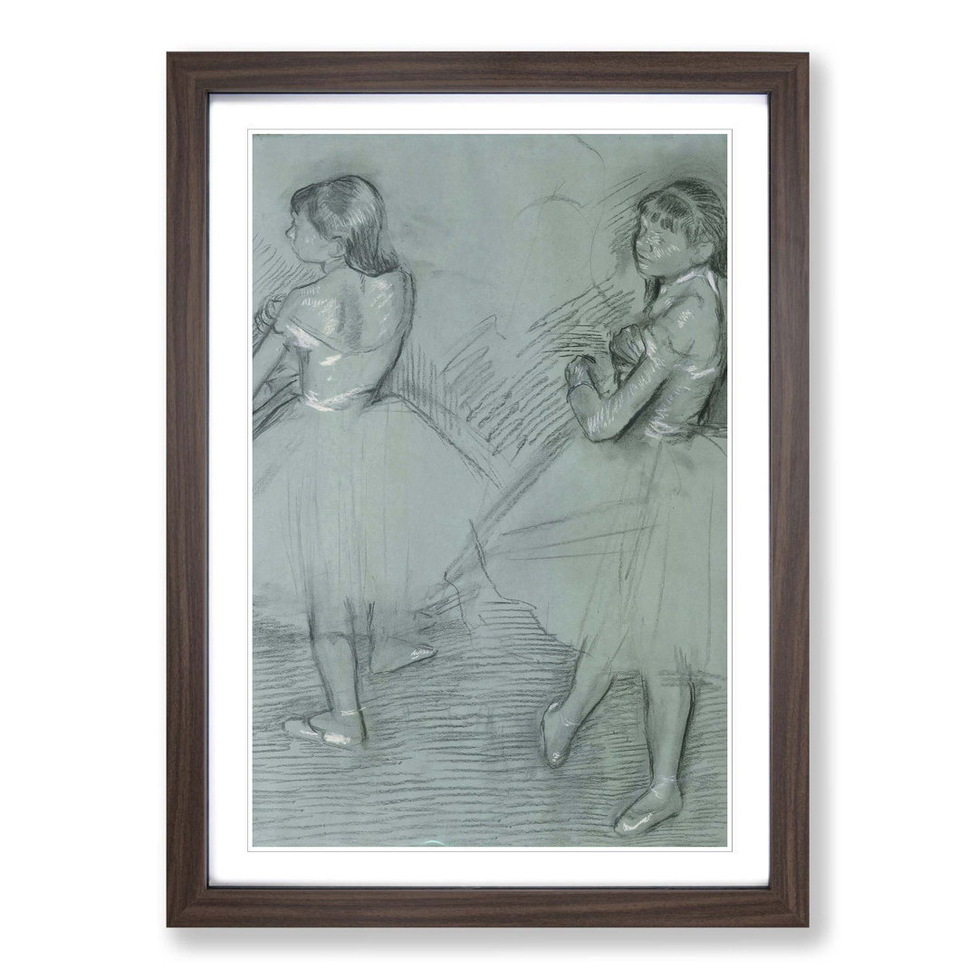 Two Dancers Sketch by Edgar Degas Framed Drawing - Framed Print