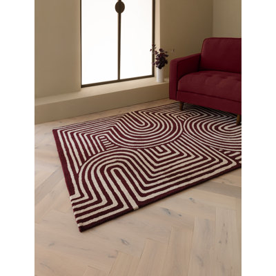 Gina Geometric Wool Hand Tufted Area Rug