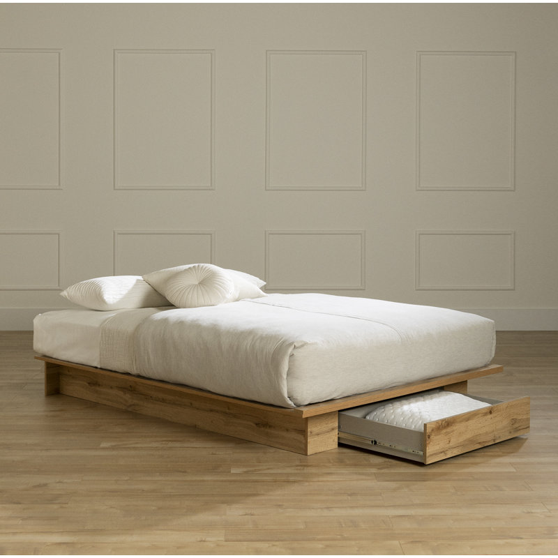 Serrano Queen Platform Bed With Drawer, Brown