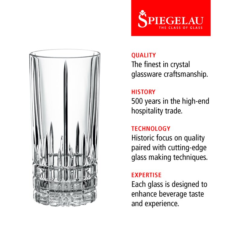 Spiegelau 4 - Piece 12.3oz. Lead Free Crystal Highball Glass