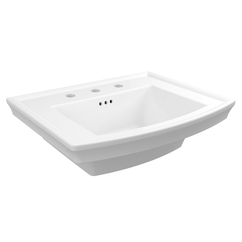Wyatt Fireclay Rectangular with Trimmed Corners Dual Mount Bathroom Sink