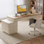 Bureau 5 pièces Burlywood + pierre frittée rectangulaire beige + blanc + bois manufacturé-353006268-353006269