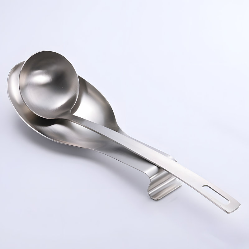 Repose-cuillère en acier inoxydable, Argent
