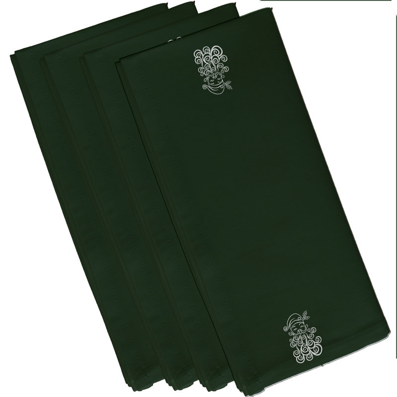 Ensemble de serviettes 4 pièces Santa Baby, L 18 po x L 18 po, Vert foncé