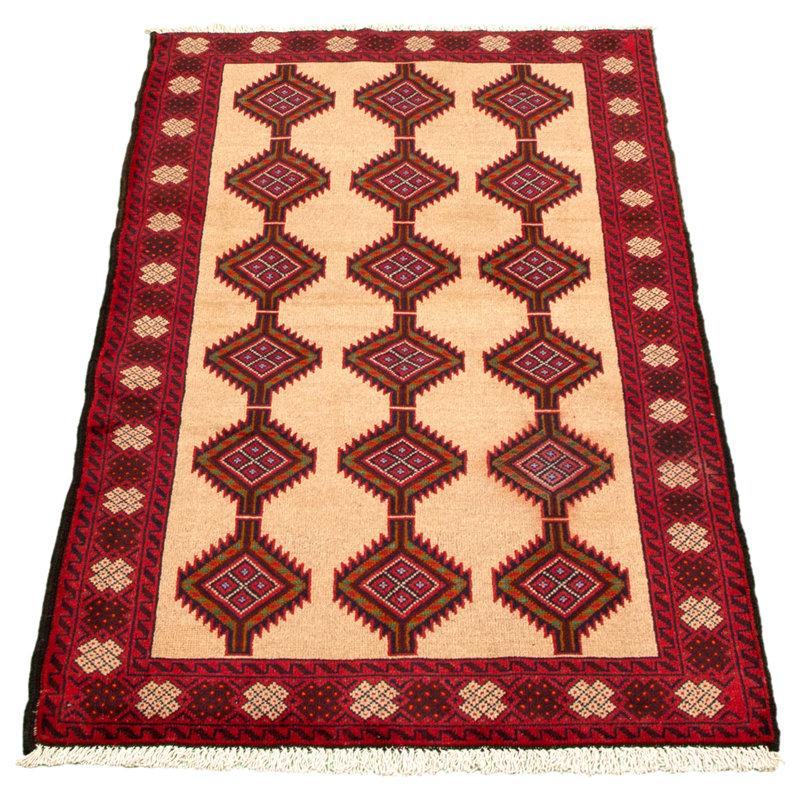 Tapis décoratif en laine noué à la main de conception unique 3 pi 3 po x 5 pi 11 po noué à la main new age