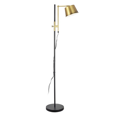 #42003-53-1,Matte Black w/Copper Painted Floor Lamp,63-3/4"H,E26 Socket,Bulb Not Included