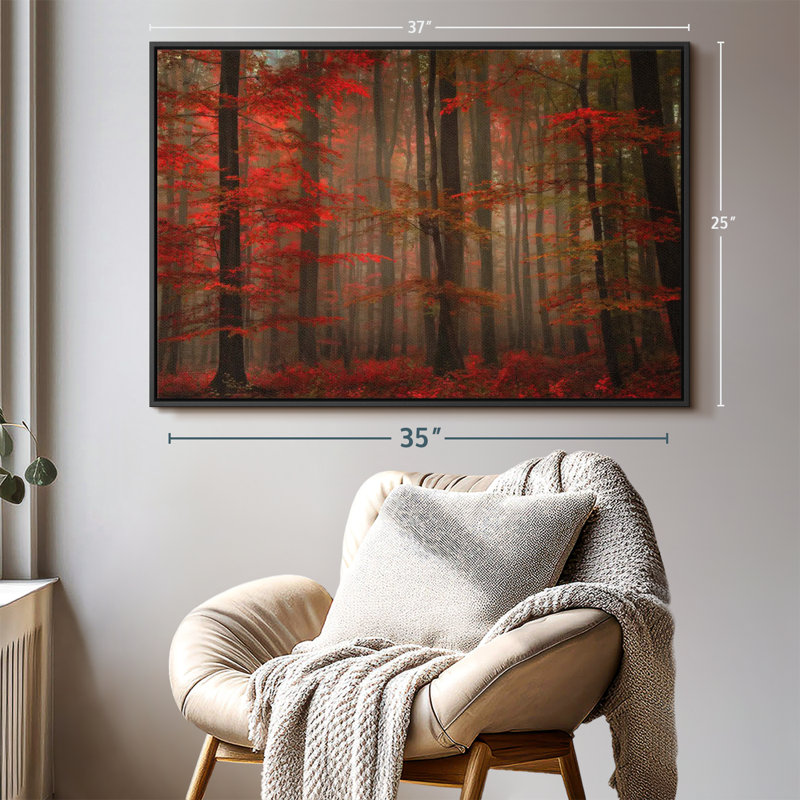 Impression sur toile Fiery Autumn Forest, H 37 po x l 25 po