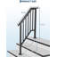 2 mains courantes réglables pour 1 ou 2 marches extérieures, rampe d'escalier en fer forgé avec balustres, noir, 500 lb-129589470