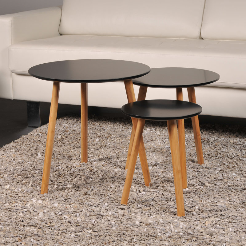 Conant 3 Piece Nest of Tables, Black