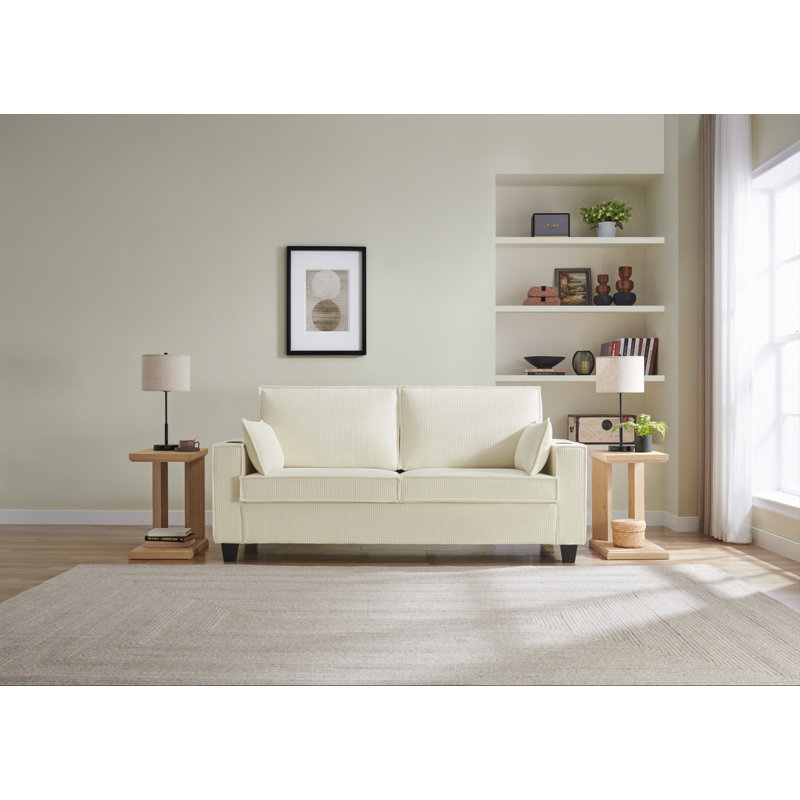ETELO C Shaped End Table, Small Side Table By Sofa, Bed, Sofa Table For Living Room, Bedroom, Bedside, Small Snack Tray Table For Space Saving, 19.7 X 13.8x 23.2 Inches
