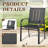 4-Person Patio Dining Set with Square Metal Dining Table and Stackable PVC-coated polyester Armrest Chairs (Black)-1233579000
