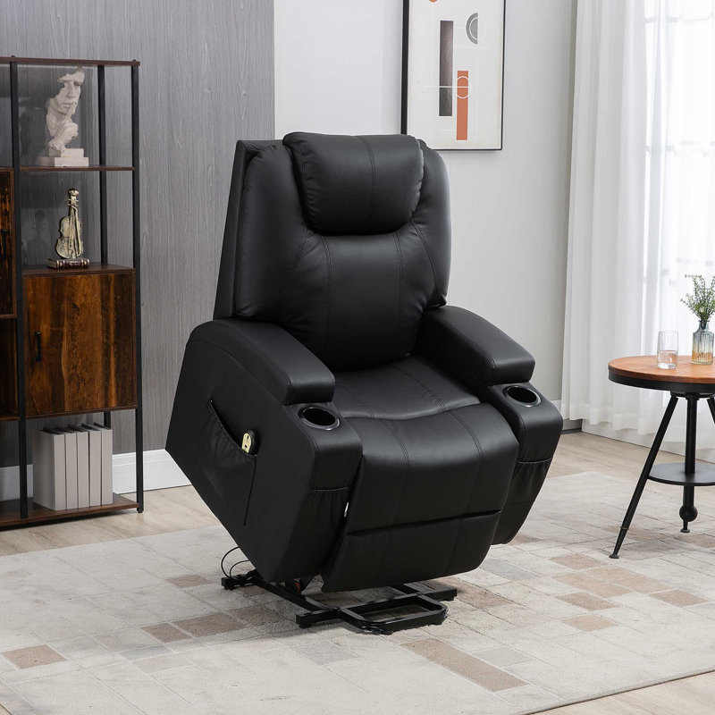 Fauteuil inclinable lève-personne standard de 33,1 po de largeur, Similicuir noir
