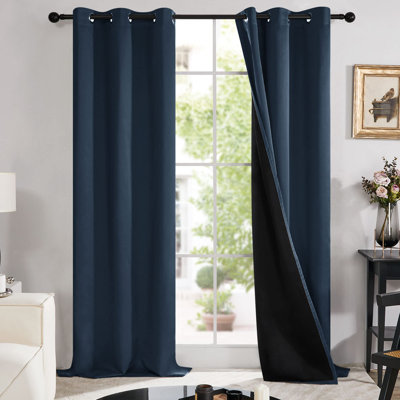 100 Percent Blackout with Liner Grommet Curtain Panel (Set of 4)
