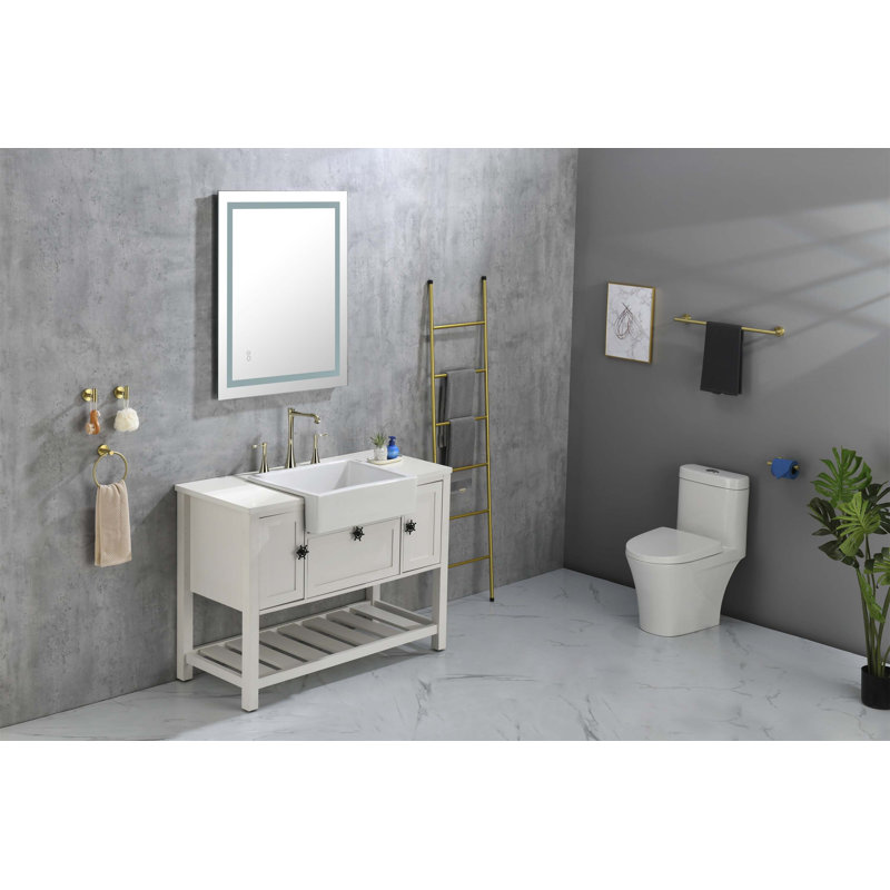 Miroir mural de salle de bain Hargie, Argent argent