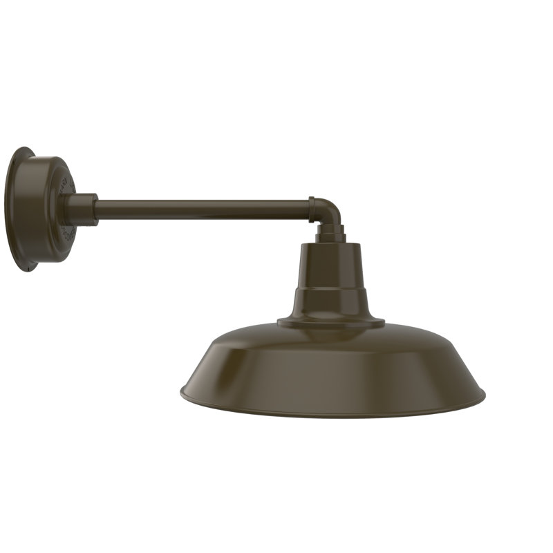Luminaire de grange d'extérieur à DEL Haleigh, Bronze acajou, H 10,38 po x l 16 po x P 24,5 po