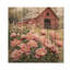 Pivoines par le tracteur Shed II - Décoration murale en bois de pivoines - sur bois de pin naturel-1446284325