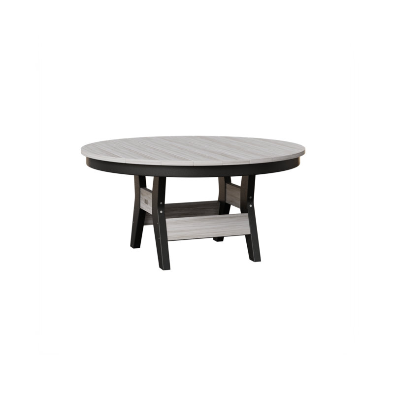 Harbor Outdoor Round Coffee Table, Black, Seashell