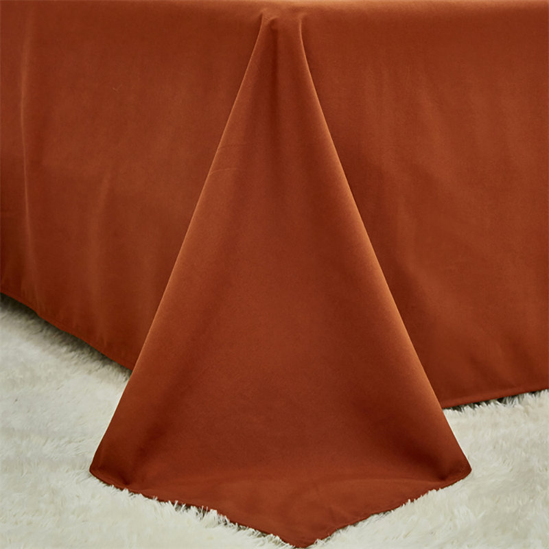 Solid Color Sheet Set 4 PCs Bedding Sheet Set 1 Fitted Sheet 1 Flat Sheet 2 Pillowcases, Queen Sheet Set with 2 Pillowcases