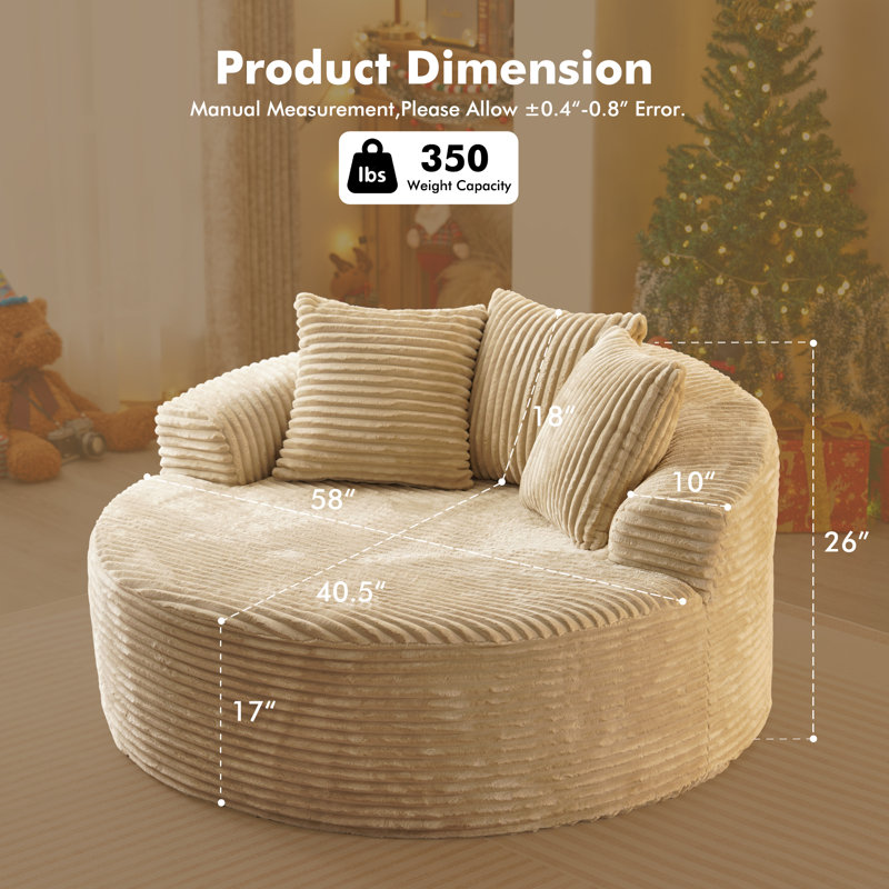 Canapé modulaire rembourré 1 pièce Cloud, Beige