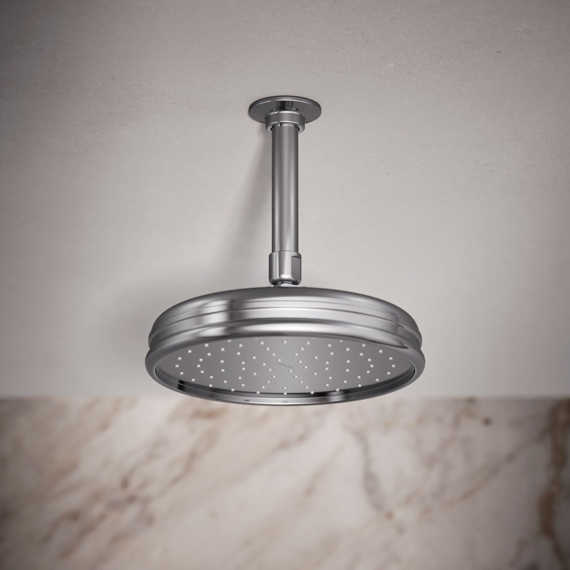 Traditional Rain Shower Head, Polished Chrome