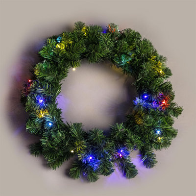 Faux Lighted PVC 21.65cm Christmas Wreath