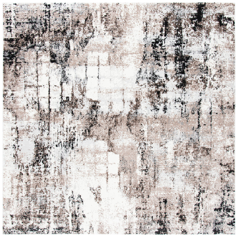 Castiel 800 Performance Abstract Rug, Square 6'7"