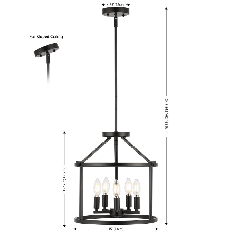 Lustre lanterne 5 lumières Viroana