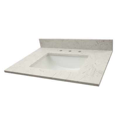 Transolid 31-in Giallo Ornamental Granite Single Sink Bathroom Vanity Top Transolid 31-in Giallo Ornamental Granite Single Sink Bathroom Vanity Top