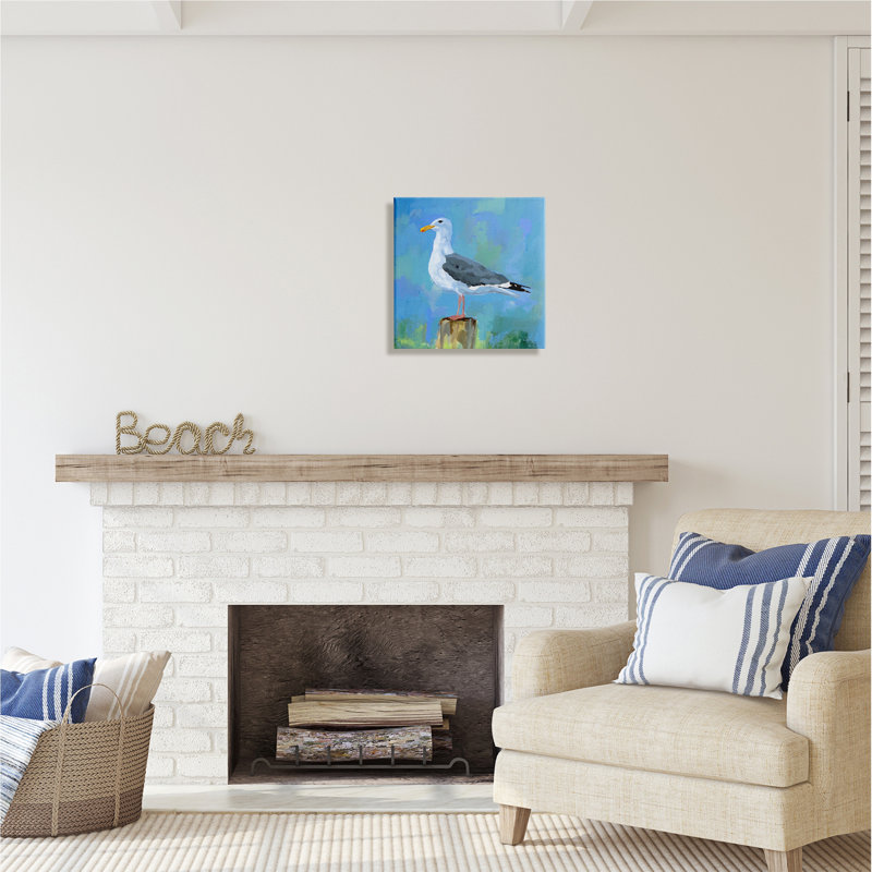 «Stupell Industries Coastal Seagull», peinture sur toile par Victoria Barnes, H 17 po x l 17 po x P 1,5 po