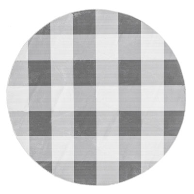 Micheals Farmhouse Plaid Machine Washable Area Rug in Gray