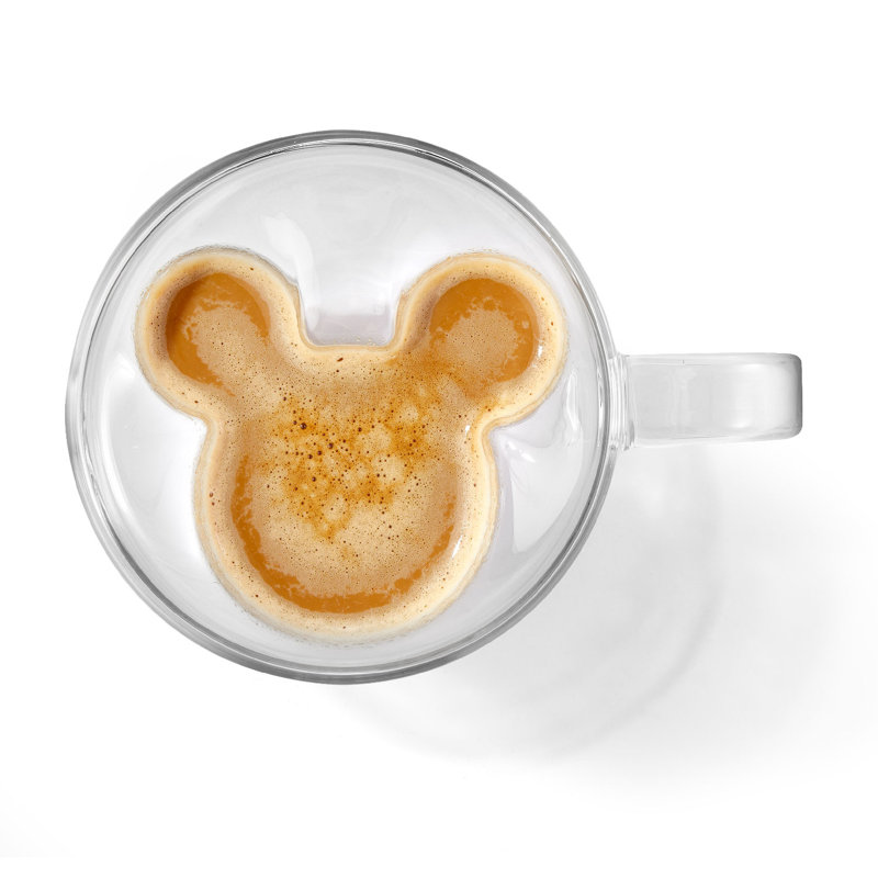 JoyJolt Disney Mickey 3d Double Wall Coffee Tea Mugs - 10 Oz
