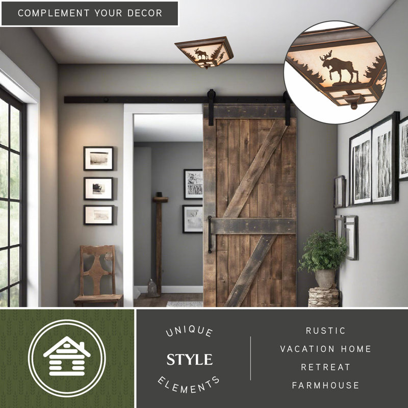 Homar Burnished Bronze 3 - Bulb Outdoor Flush Mount, Moose