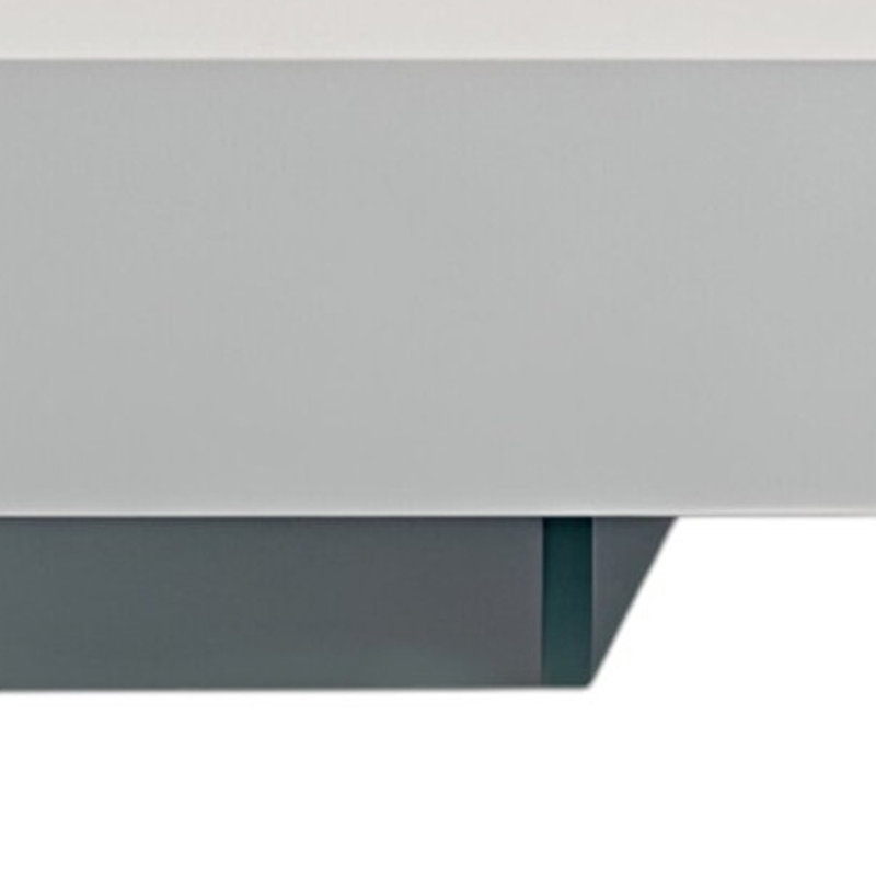 Table basse 53 "en bois et verre clair et blanc