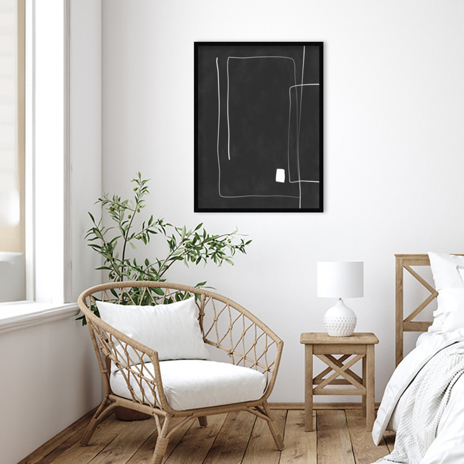 Black And White 36 by Elena Ristova, Black, 33" H x 25" W