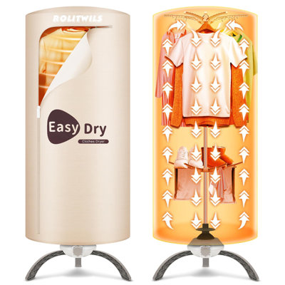 Séchoir à linge portatif 900W, mini sécheuse compacte pour petits appartements, sécheuse électrique à grande capacité à séchage rapide pour dortoirs, véhicules récréatifs, voyages