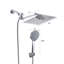 Assortiment de pommes de douche: pluie de 10 pouces et à main avec 11 bras, 6 modes, colmatage, acier inoxydable, collection carrée murale de 10 po: fuite de 11 po de hauteur, sur le mur, pomme de douche de forme-124583819
