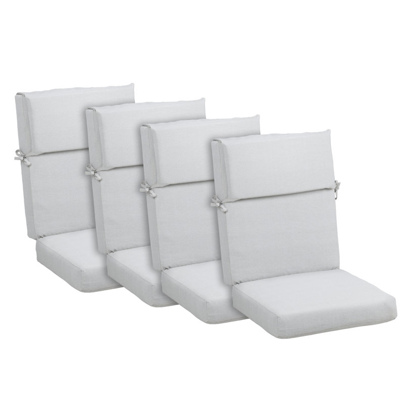 Ensemble de 4 coussins de chaise d'extérieur, Gris clair