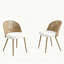 Table de salle à manger extensible en bois massif + chaises de salle à manger en osier brun 2 pièces de style médiéval bohémien avec coussins en éponge blanc doux-1242720218-1242720221