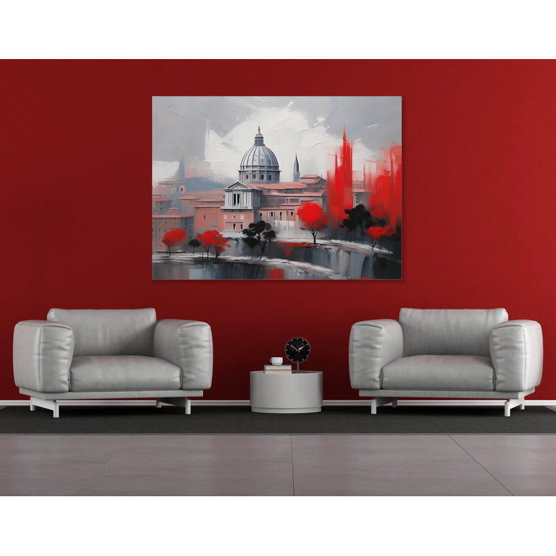 Rome In Crimson, 24" H x 32" W