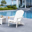Chaise Adirondack blanche pour l'extérieur avec porte-gobelets, chaise longue en bois pour terrasse et bord de piscine