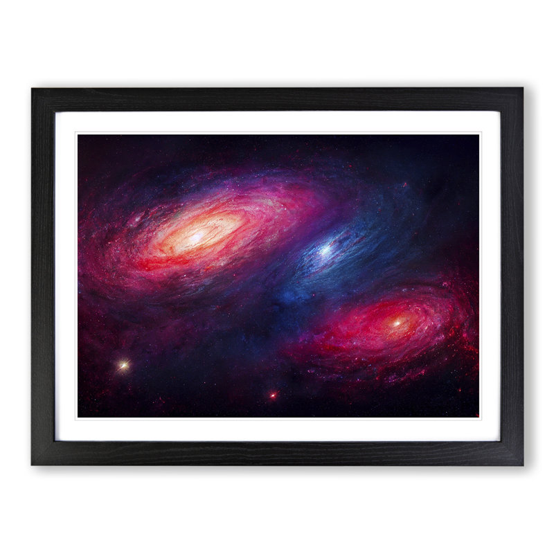 Futuristic Galaxy Vol.3 - Single Picture Frame Print, Black, 25cm H x 34cm W x 2cm D
