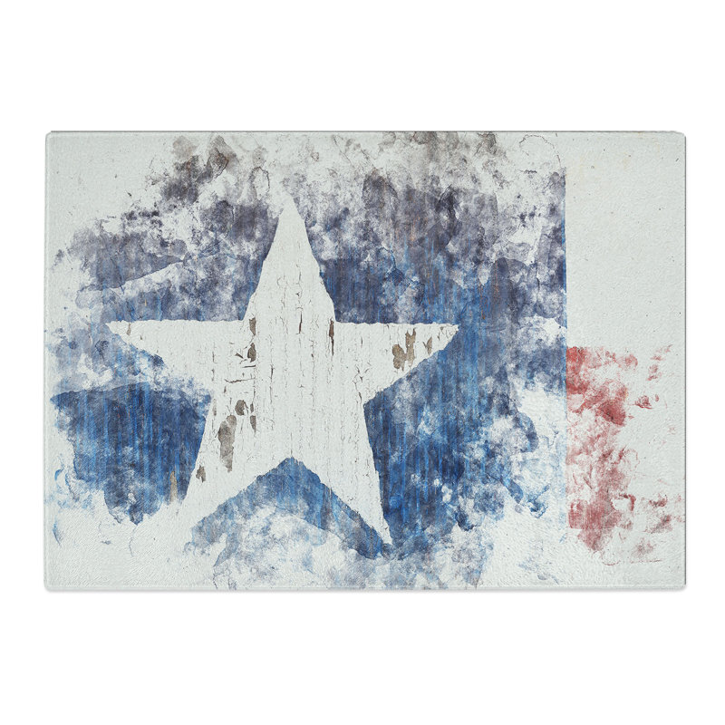 Tempered Glass Flag of Texas Chopping Board, 20 cm x 28.5 cm