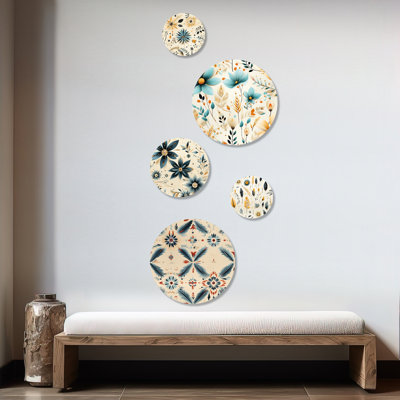 Thorin - Geometric Modern Round Wall Art Set Of 5