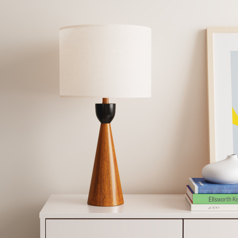Edwards 29" H Resin and Composite Table Lamp with Linen Drum Shade