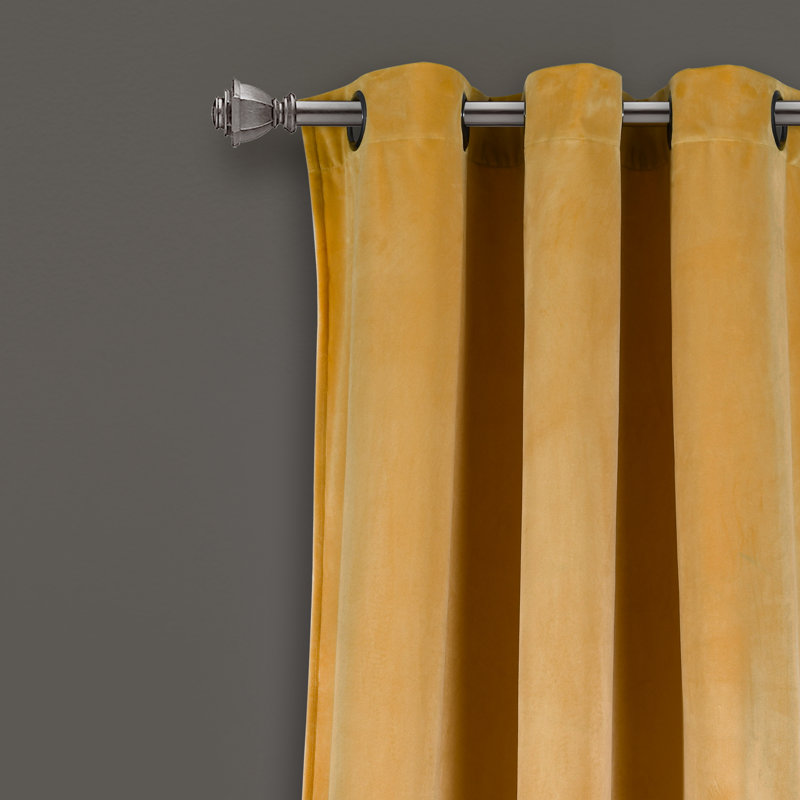 Room Darkening Curtain Pair, 96.5cm W x 213cm L, Yellow