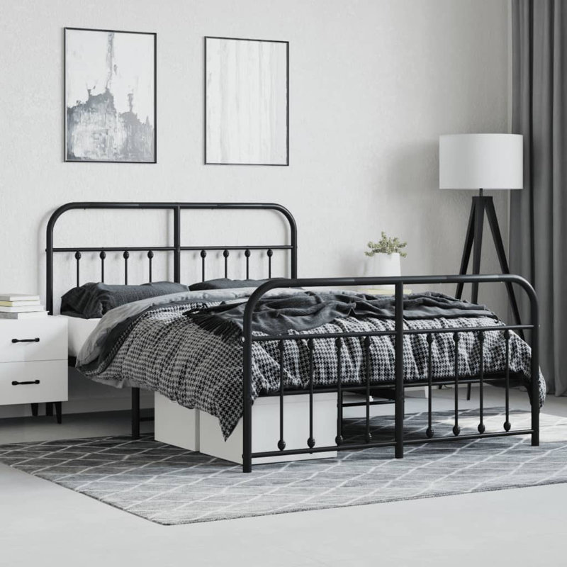 Bulkley Steel Bed, 156 x 207 cm, Black