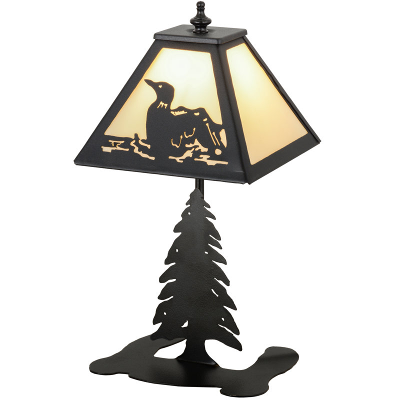 15"H Loon Accent Lamp, Carmel Onyx