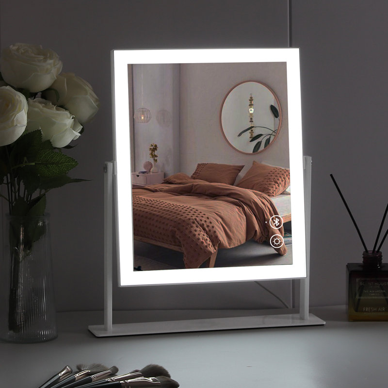 Miroir rectangulaire en métal à DEL