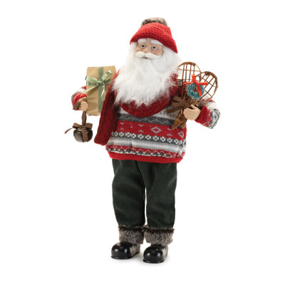 Personnage de ski avec des raquettes de neige H 12,5 po